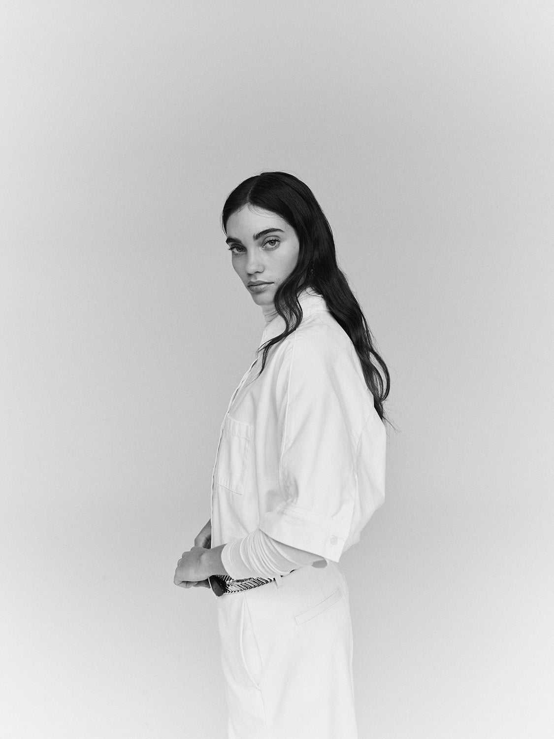 CLAIRE ORIGAMI SHIRT IN OPTIC WHITE