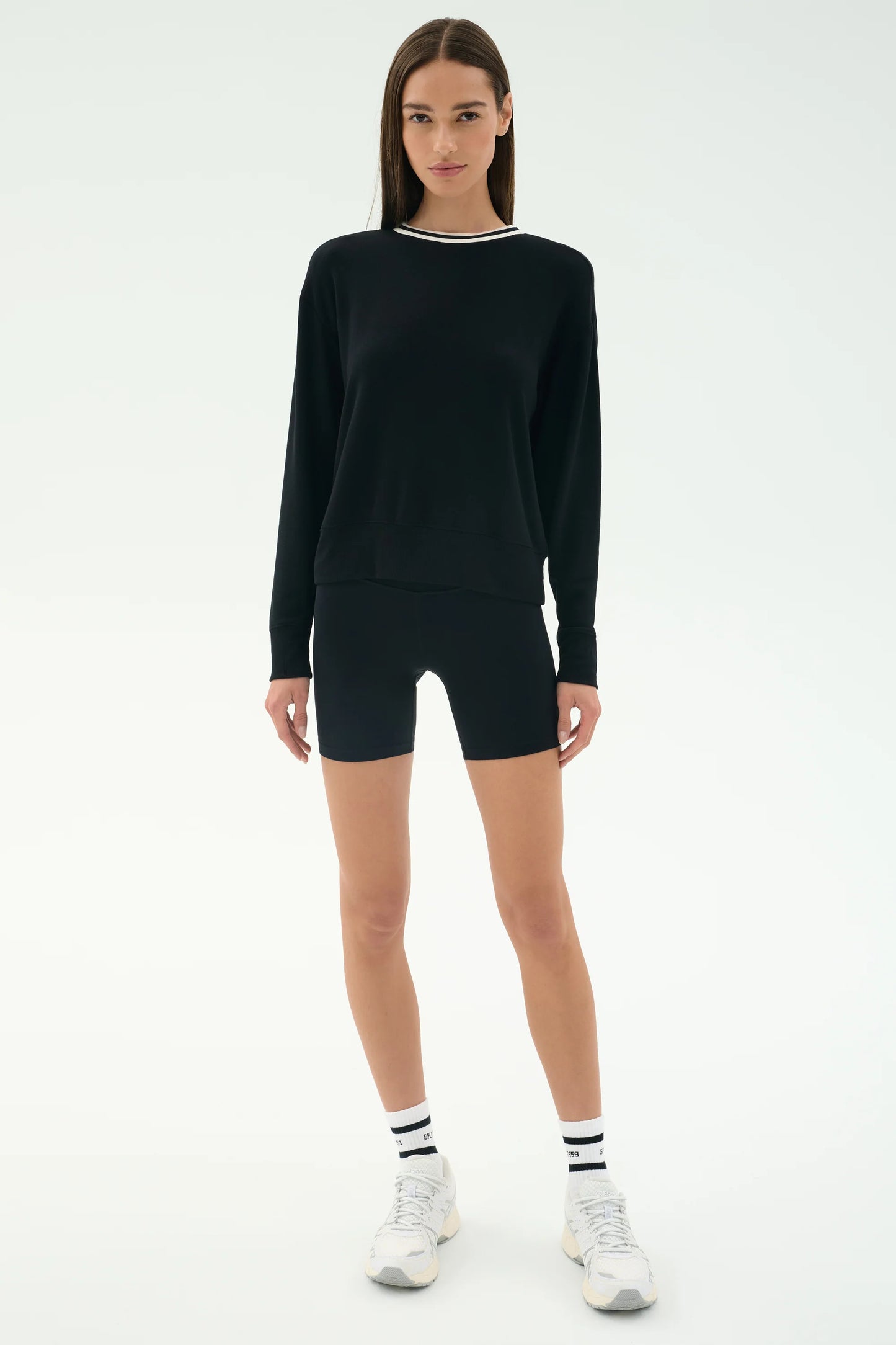SONJIA FLEECE SWEATSHIRT W/STRIPE