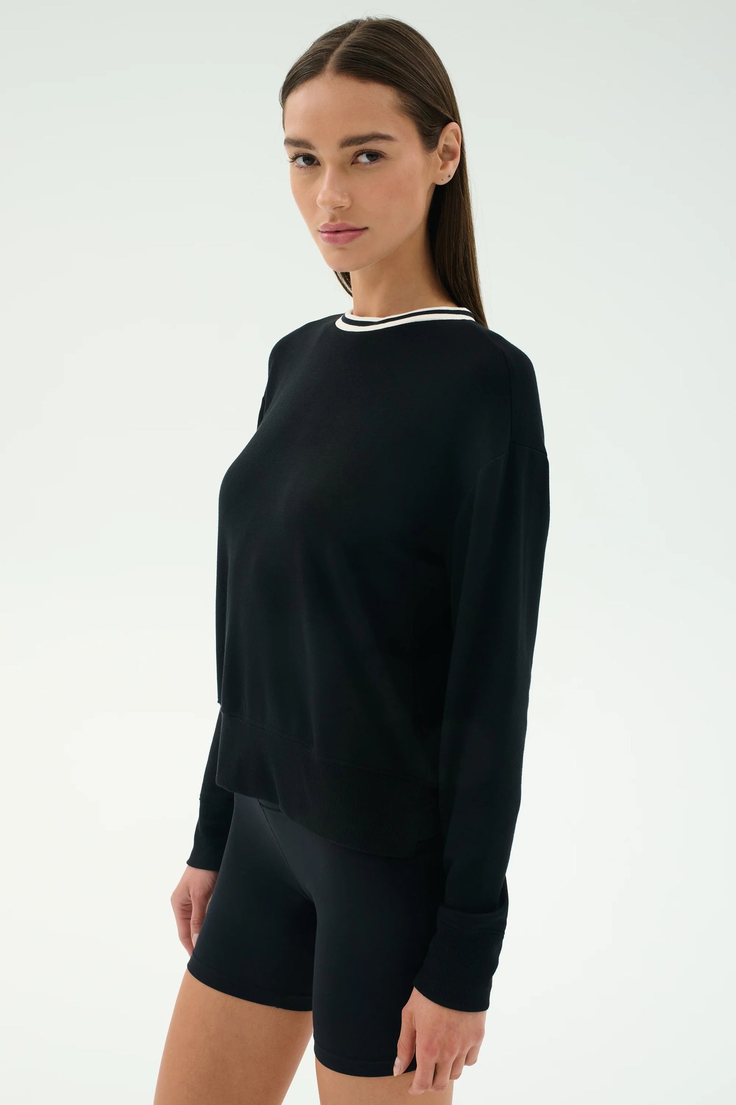SONJIA FLEECE SWEATSHIRT W/STRIPE