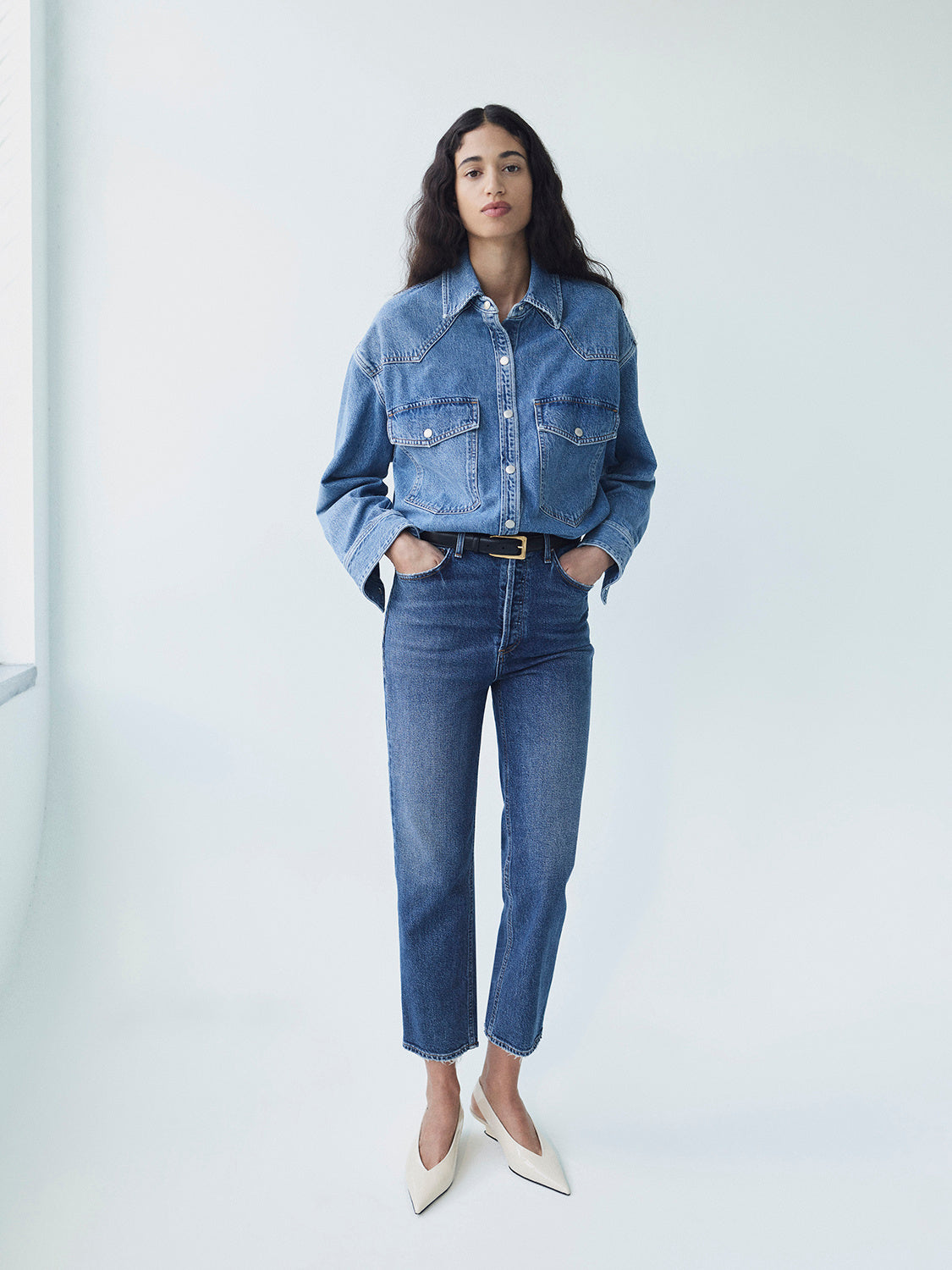 90'S PINCH WAIST CROP IN SOLACE