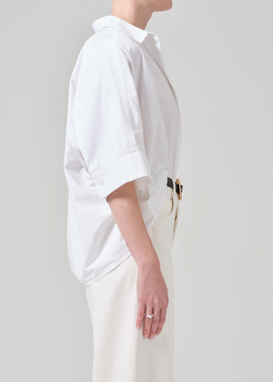 CLAIRE ORIGAMI SHIRT IN OPTIC WHITE