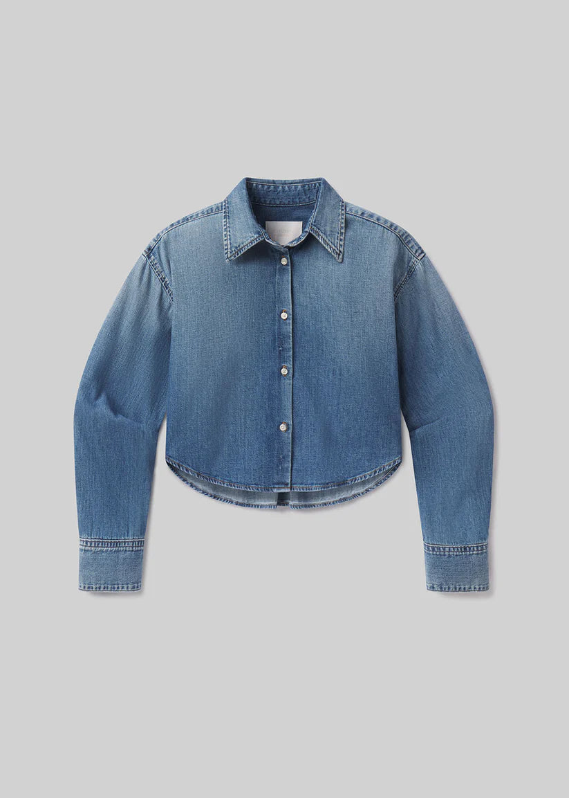 ANA CROPPED SHIRT IN DENIM