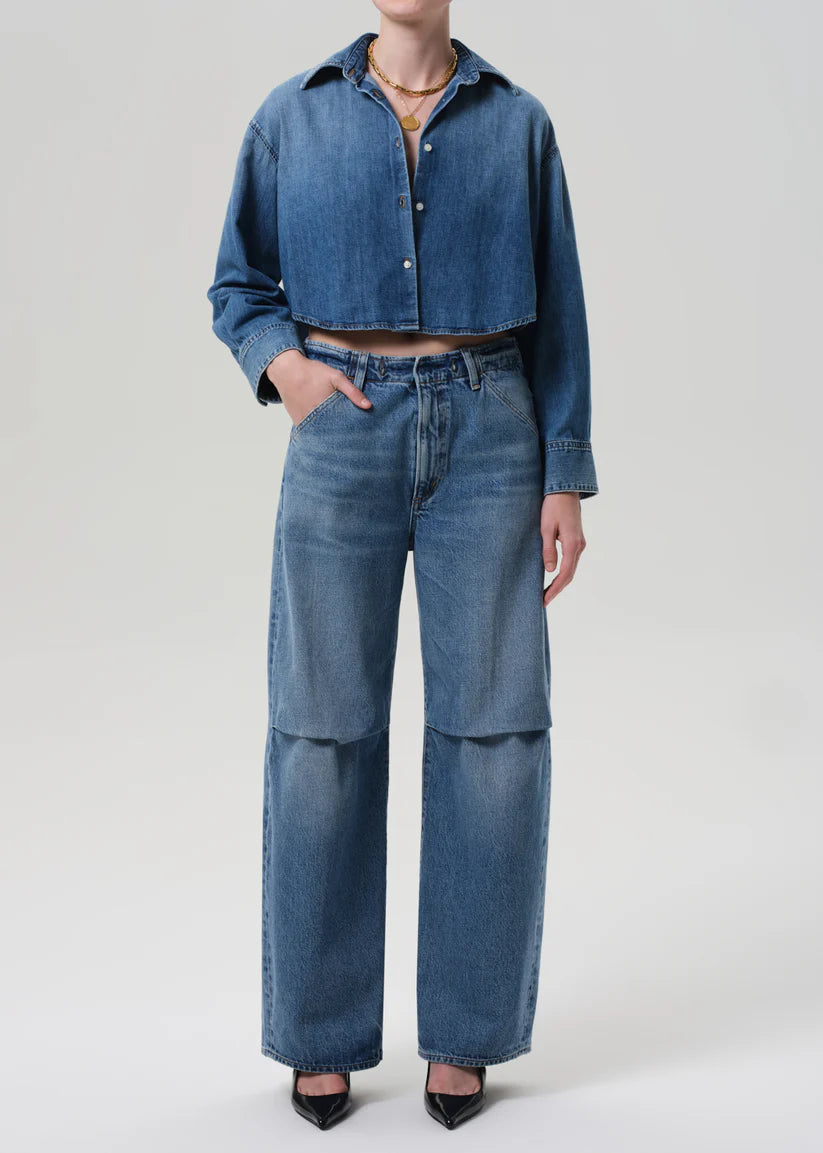 ANA CROPPED SHIRT IN DENIM