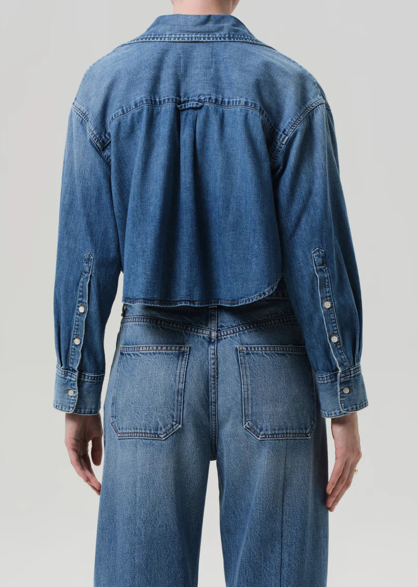 ANA CROPPED SHIRT IN DENIM