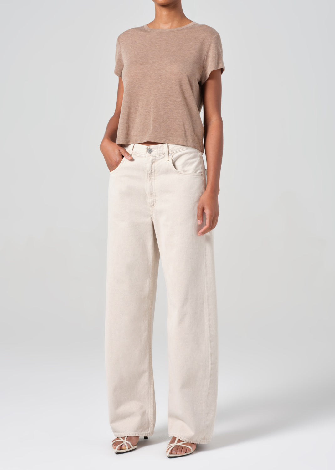 ADINE SHRUNKEN TEE CHAI HEATHER