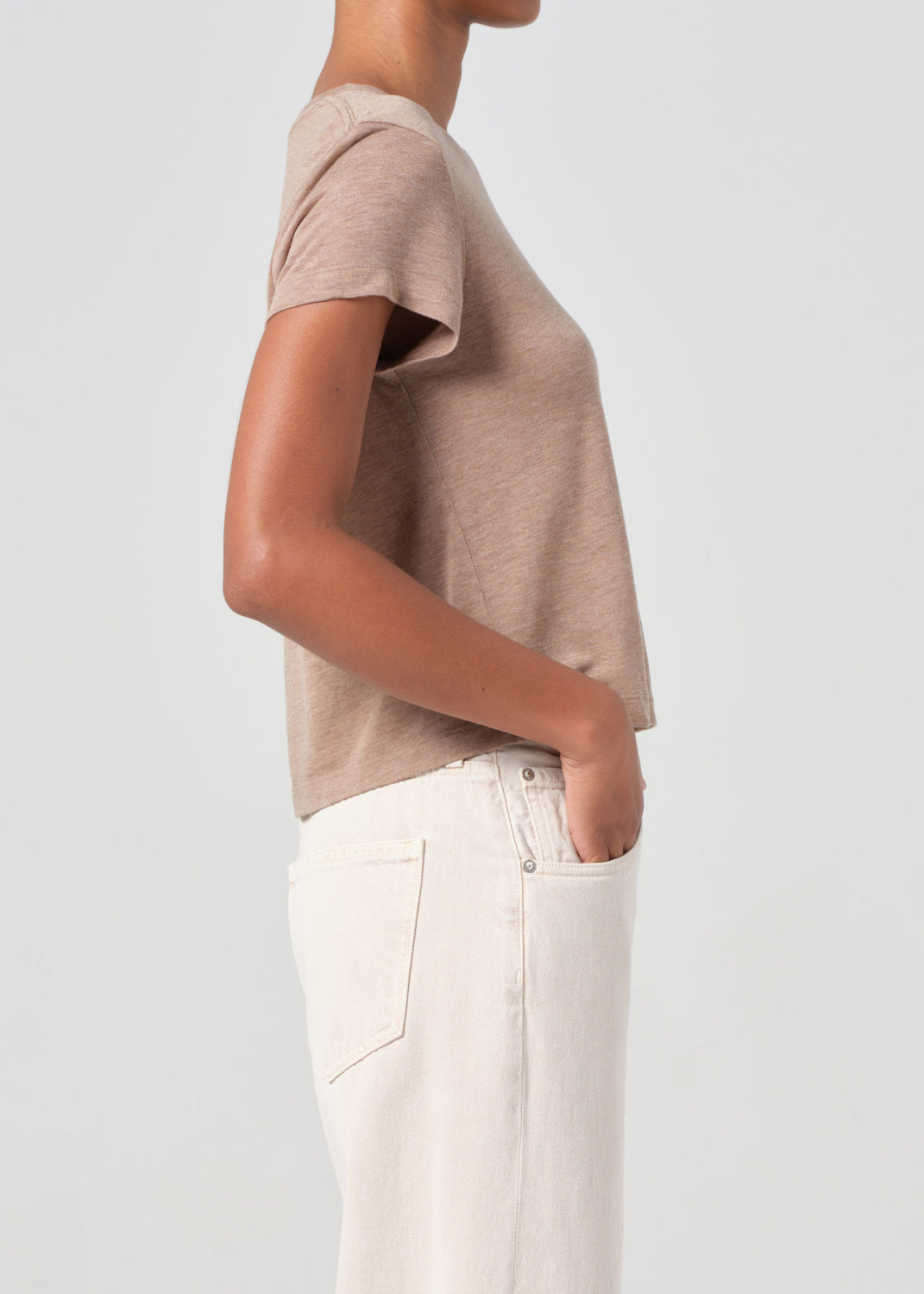 ADINE SHRUNKEN TEE CHAI HEATHER
