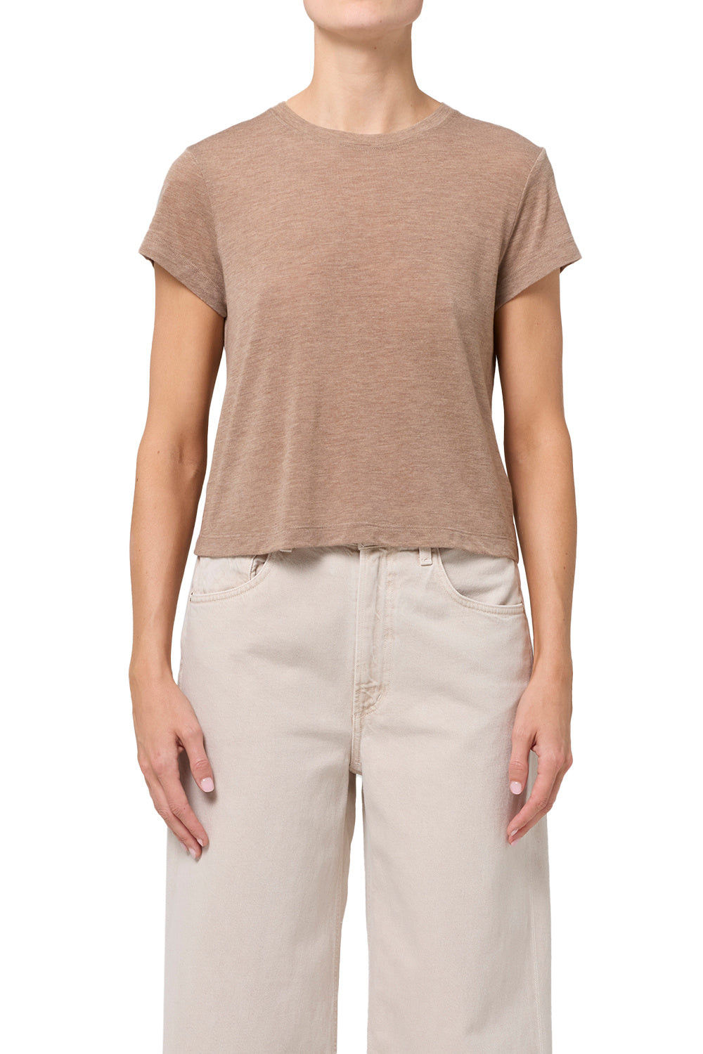 ADINE SHRUNKEN TEE CHAI HEATHER