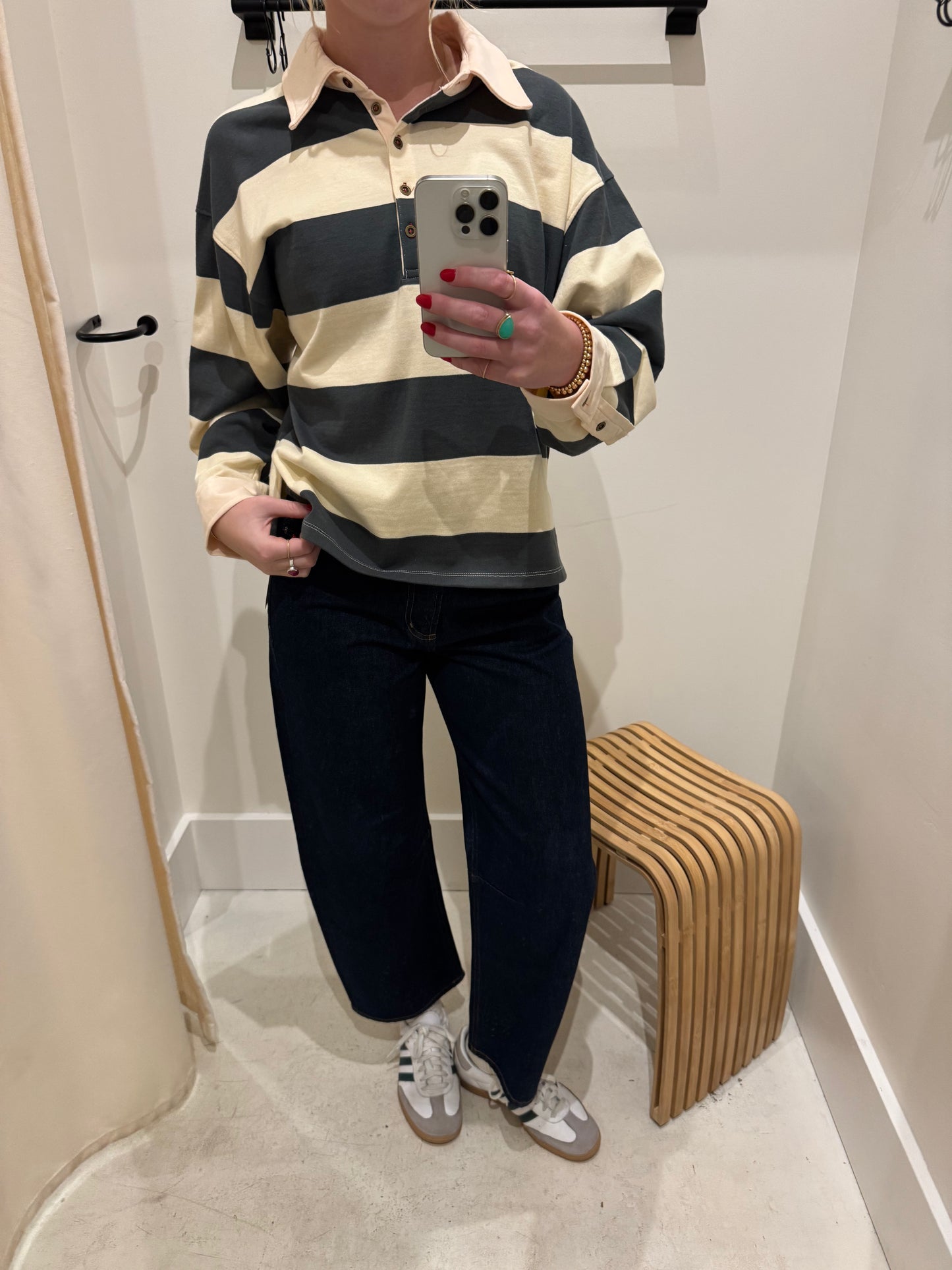 LONG SLEEVE COLLAR RUGBY SHIRT