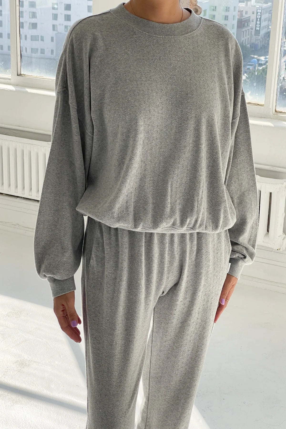 POINTELLE CORE SWEATSHIRT