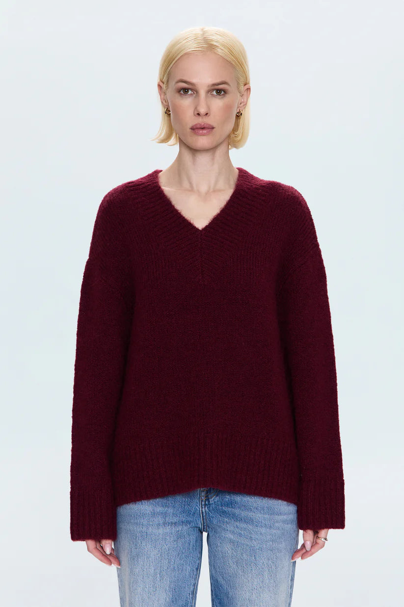 TALIA CHUNKY V-NECK L/S SWEATER