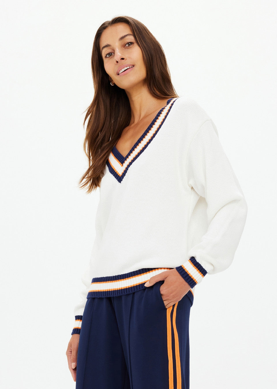 JOSETTE V NECK KNIT SWEATER