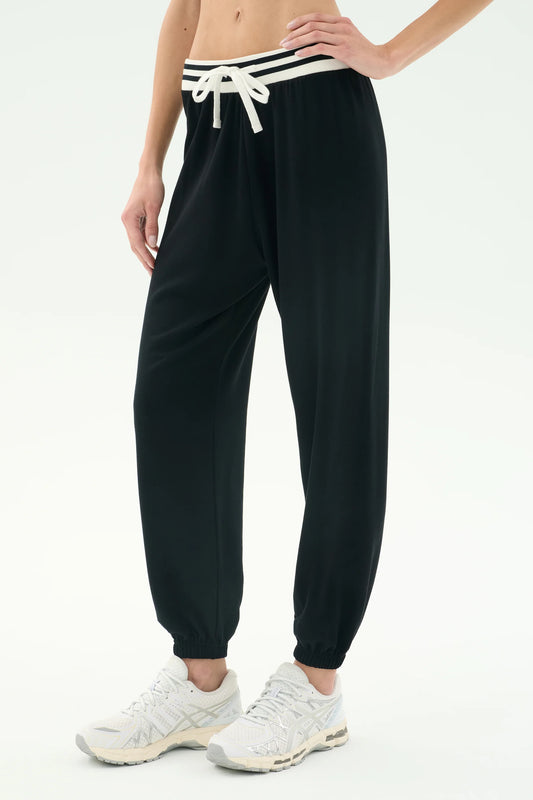 ANDIE OVERSIZED FLEECE SWEATPANT W/STRIPE