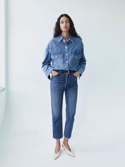 90'S PINCH WAIST CROP IN SOLACE
