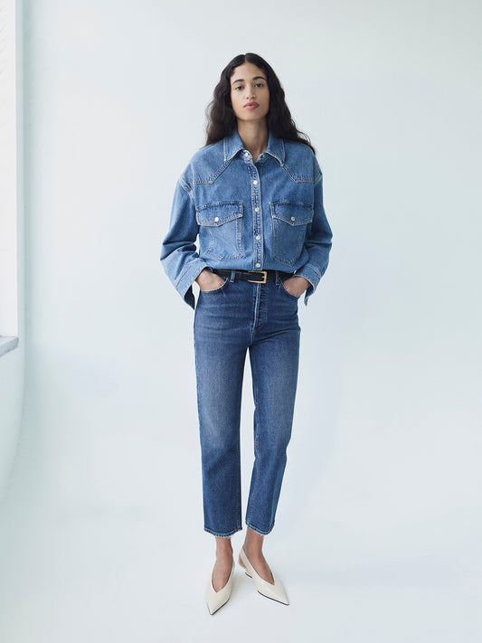 90'S PINCH WAIST CROP IN SOLACE