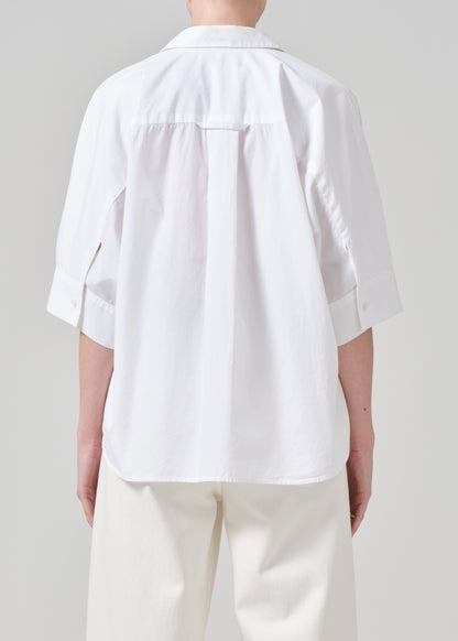 CLAIRE ORIGAMI SHIRT IN OPTIC WHITE