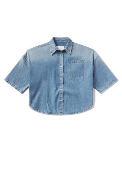 FRANCES CROPPED CAPE BUTTON UP IN SKYLAND