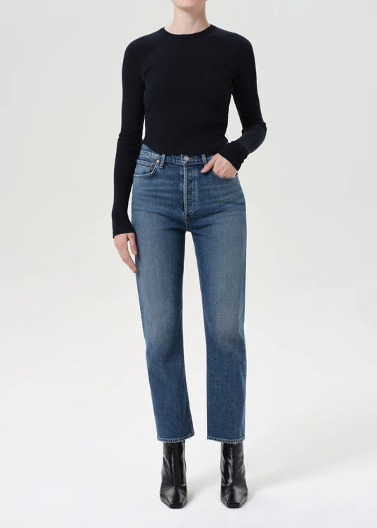 90S PINCH WAIST CROP IN OVERCAST