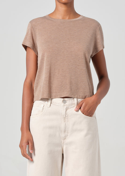 ADINE SHRUNKEN TEE CHAI HEATHER
