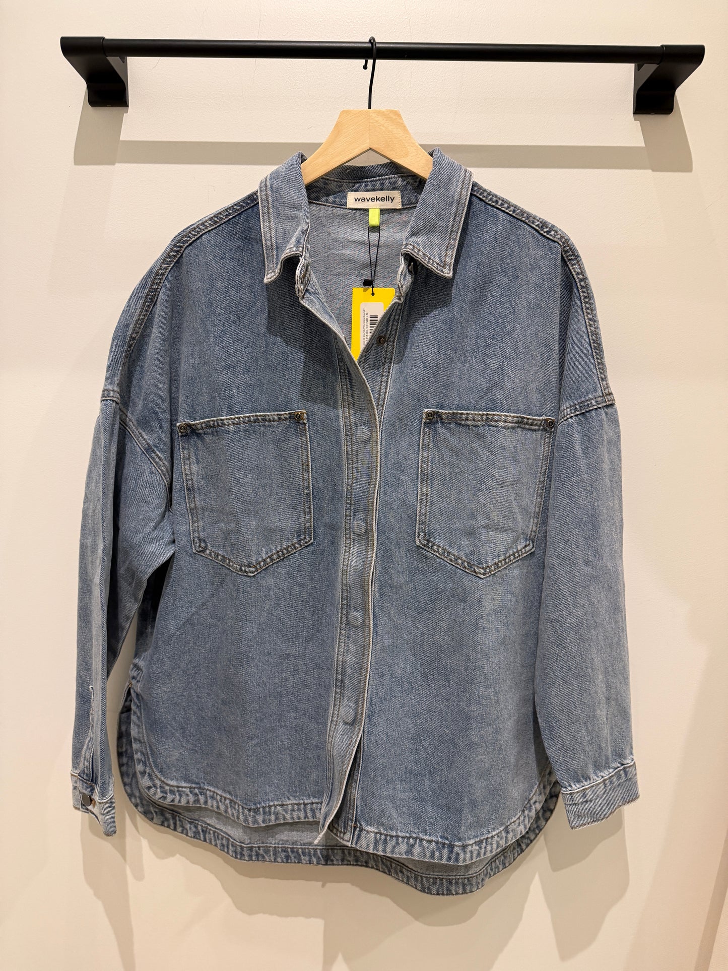WASHED SNAP BUTTON DENIM SHACKET