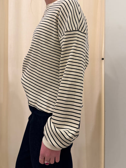 COTTON RIBBED STRIPE LONG SLEEVE