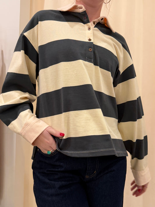 LONG SLEEVE COLLAR RUGBY SHIRT