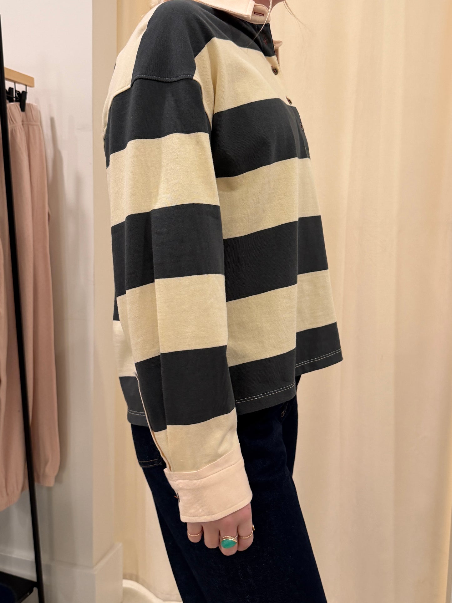 LONG SLEEVE COLLAR RUGBY SHIRT