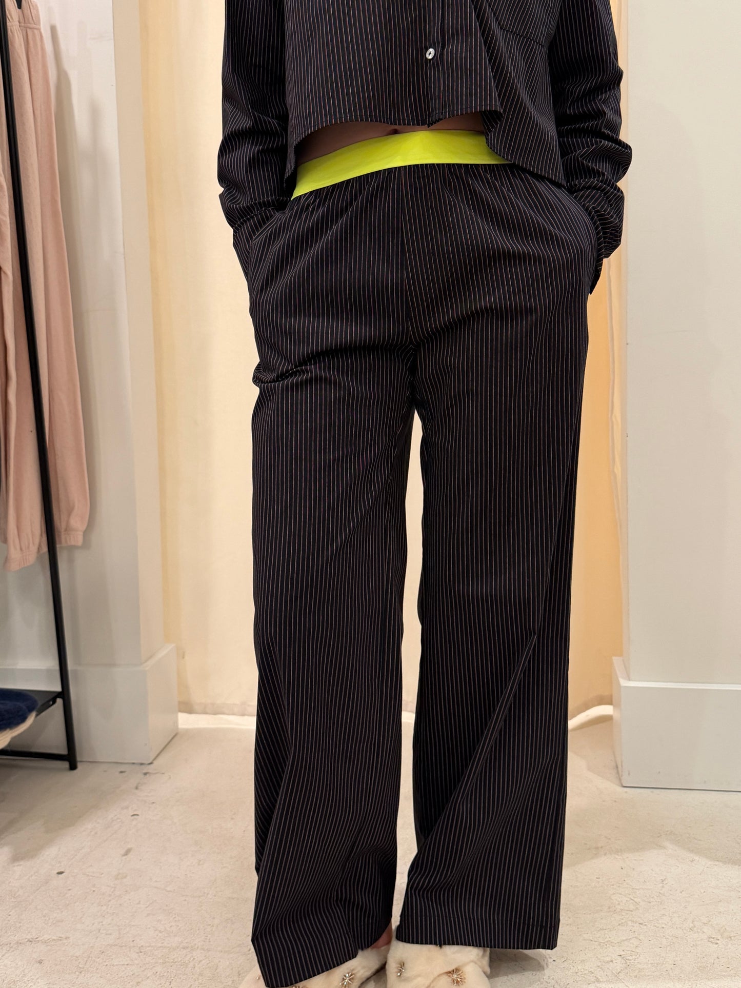 UPCYCLED POP BOXER PANT POPLIN PINSTRIPE