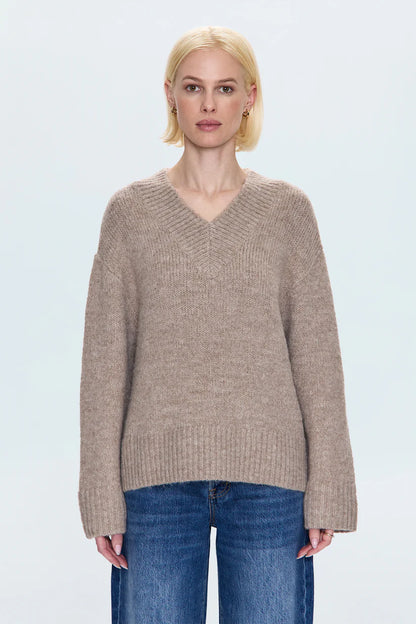 TALIA CHUNKY V-NECK L/S SWEATER