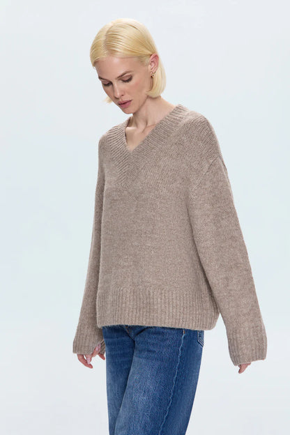 TALIA CHUNKY V-NECK L/S SWEATER
