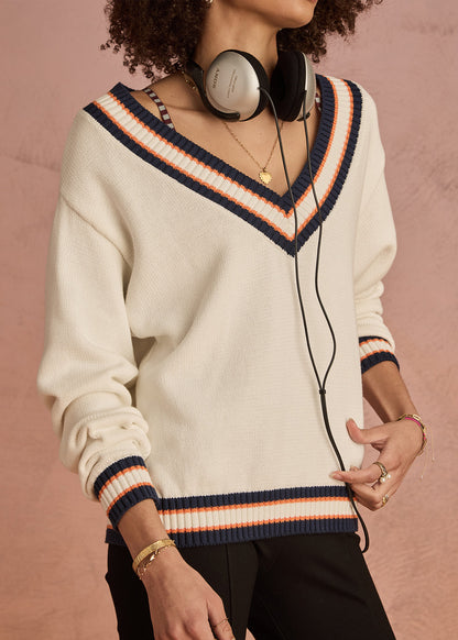 JOSETTE V NECK KNIT SWEATER